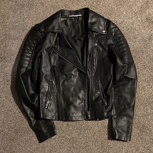 Noisy may Black Leather Biker Jacket